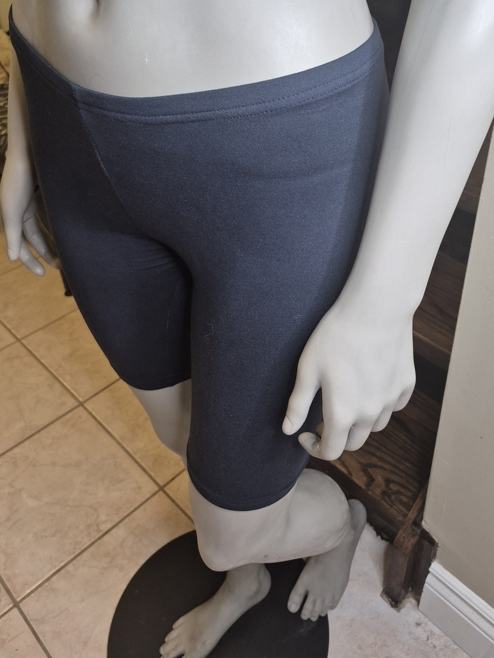 High-Waist Blue Bike Shorts